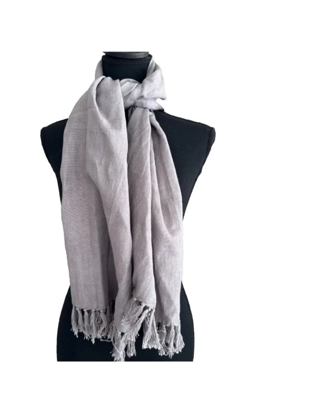 Dr Flax Gray Fine 100% European Washed Linen Scarf Wrap Shawl 60